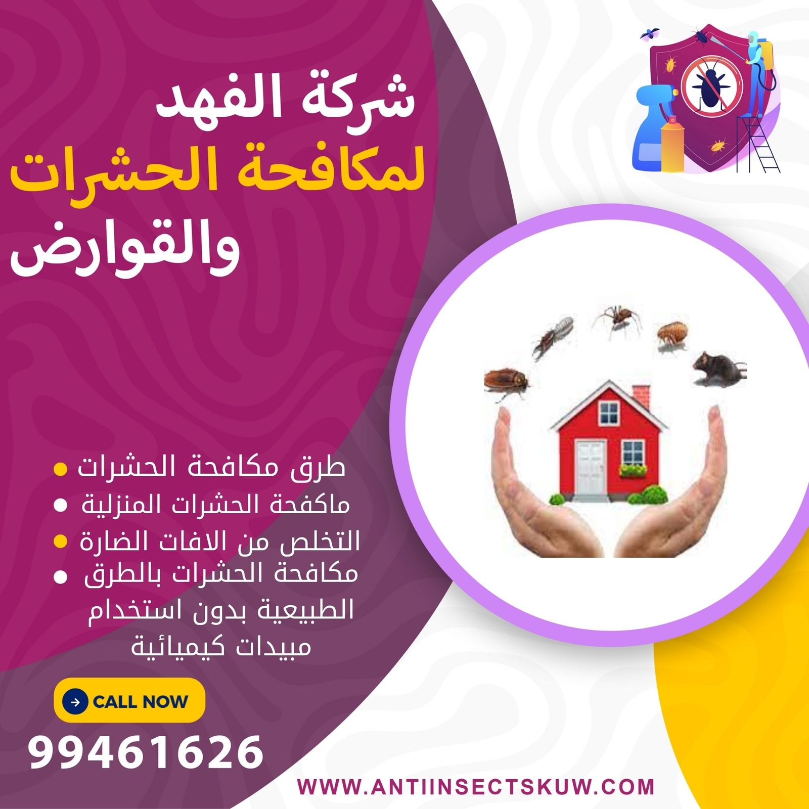 مكافحة الحشرات المنزلية بدون مبيدات